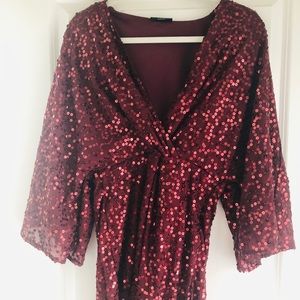 Vici Maroon Sequin Dress